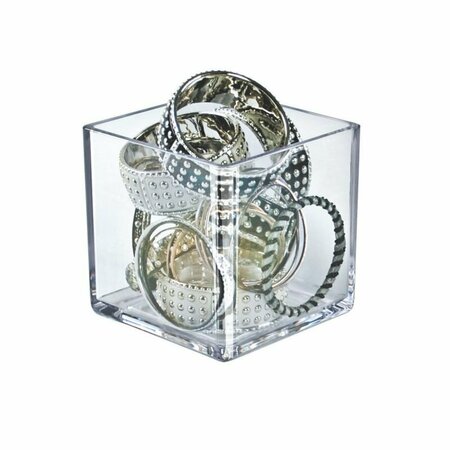 AZAR DISPLAYS 5'' Deluxe Clear Acrylic Square Cube Bin for Counter, 2PK 556305-GS-2PK